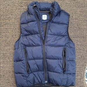 Gap Kids Boys Navy Blue Indigo Fleece Lined Primaloft Puffer Vest size M
